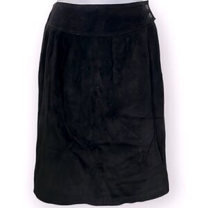 Lord & Taylor Leather‎ Suede Pencil Skirt Black Vintage With Box Size 8P